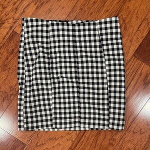 Free People Black and White Checkered Skirt 0